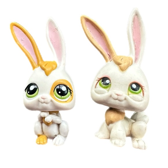Littlest Pet Shop Long Ear Tan/White Bunny Bundle - #1606 #322 - Picture 1 of 6